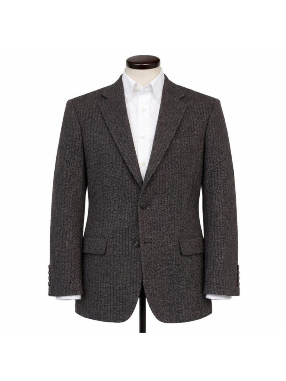 BARRINGTON VTG Old Money Herringbone Wool Sport Coat Blazer 42L